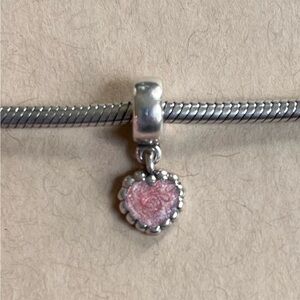 pandora heart young love pink dangle charm (retired)